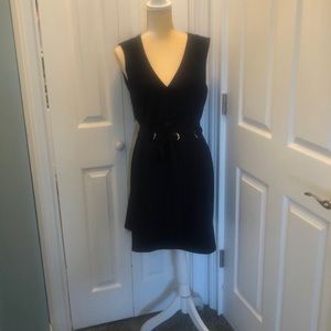 Navy sleeveless dress with pockets